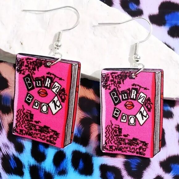 3 for $26 -  Mean Girls Burn Book Earrings - Picture 1 of 5